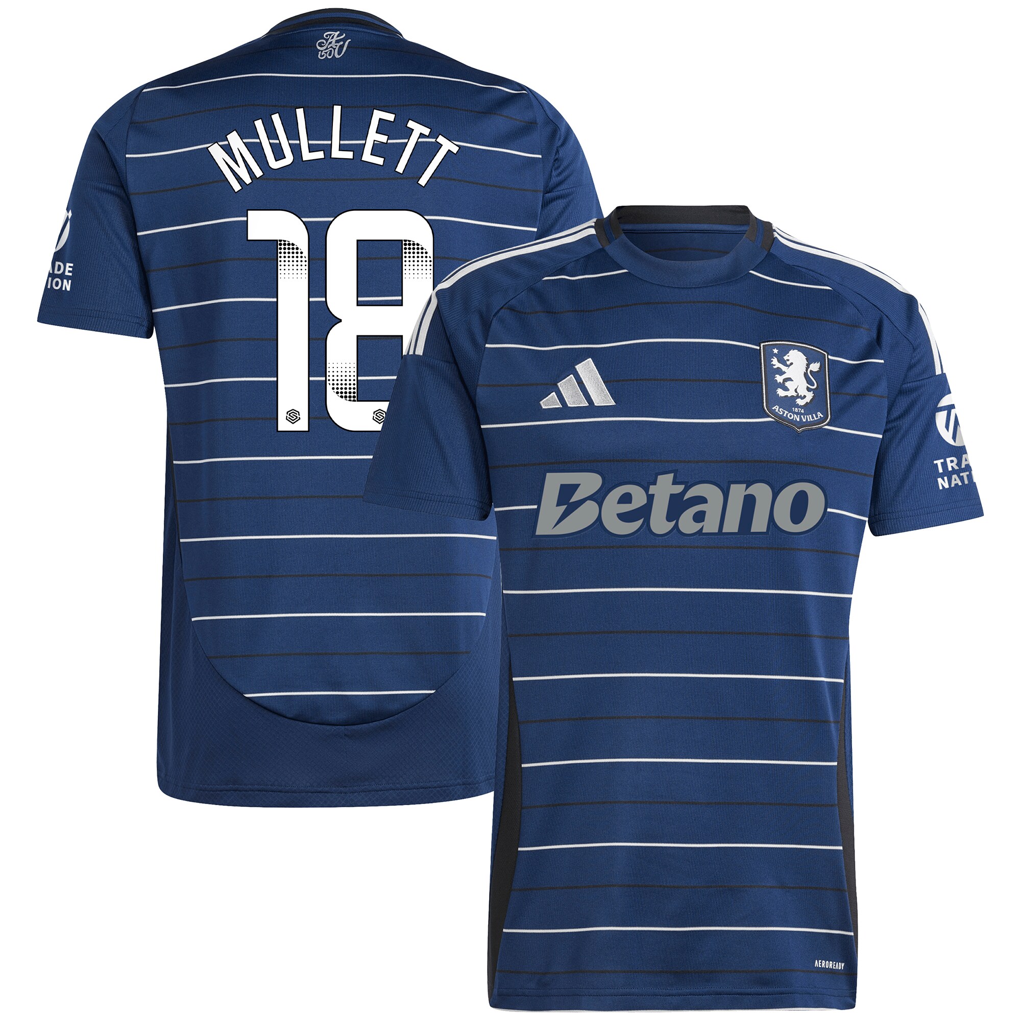 aston villa wsl adidas third shirt 2024-25 with mullett 18 printing Collection | Official Aston Villa FC Gear Online