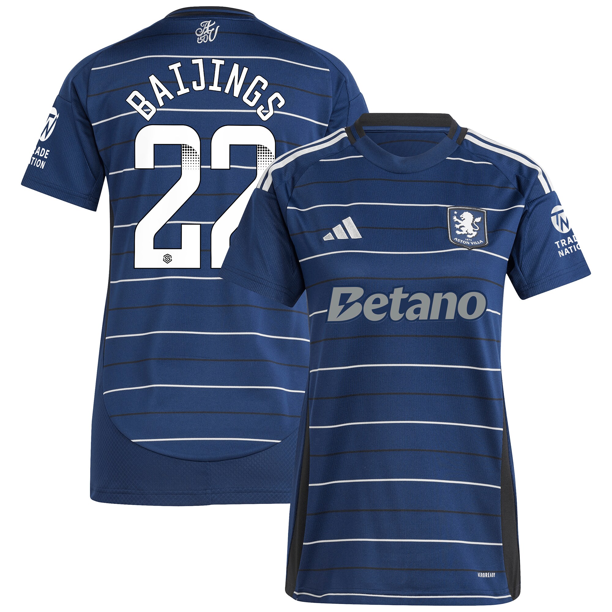 aston villa wsl adidas third shirt 2024-25 – womens with baijings 22 printing Collection | Official Aston Villa FC Gear Online