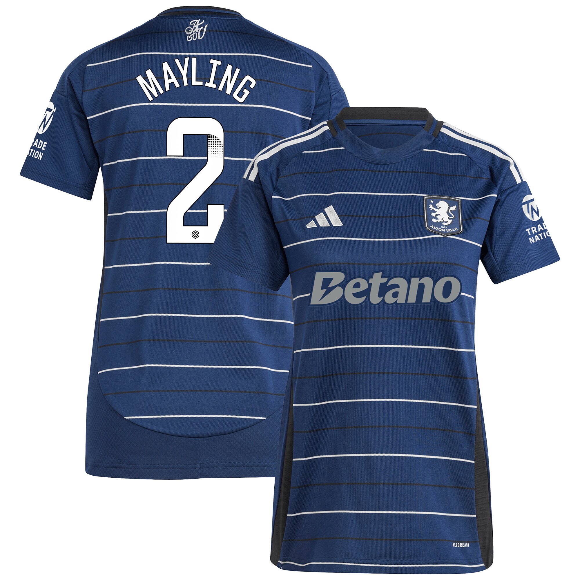 aston villa wsl adidas third shirt 2024-25 – womens with mayling 2 printing Collection | Official Aston Villa FC Gear Online