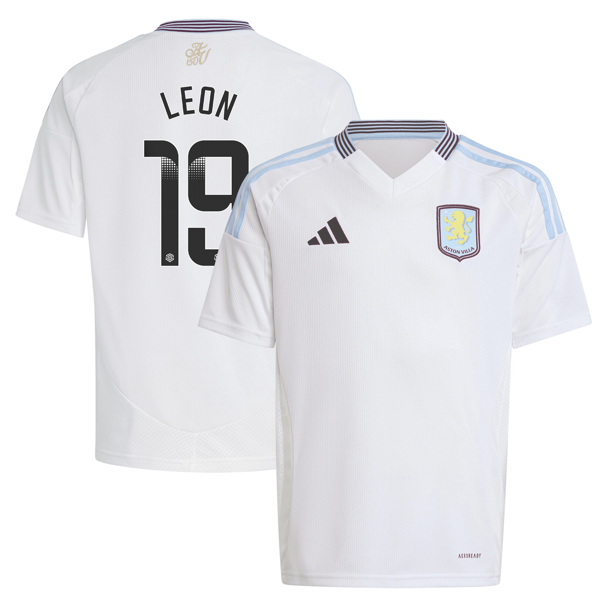 aston villa wsl away shirt 2024-25 – kids with leon 19 printing Collection | Official Aston Villa FC Gear Online