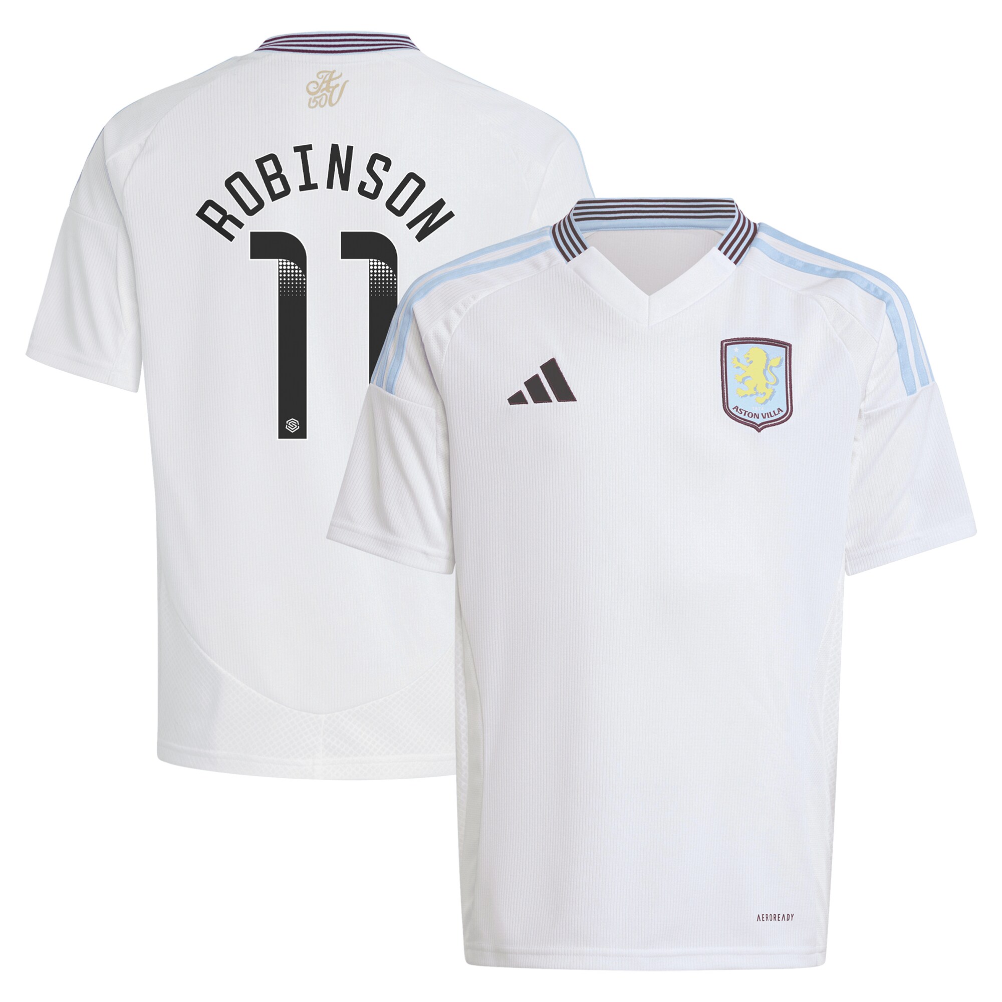 aston villa wsl away shirt 2024-25 – kids with robinson 11 printing Collection | Official Aston Villa FC Gear Online
