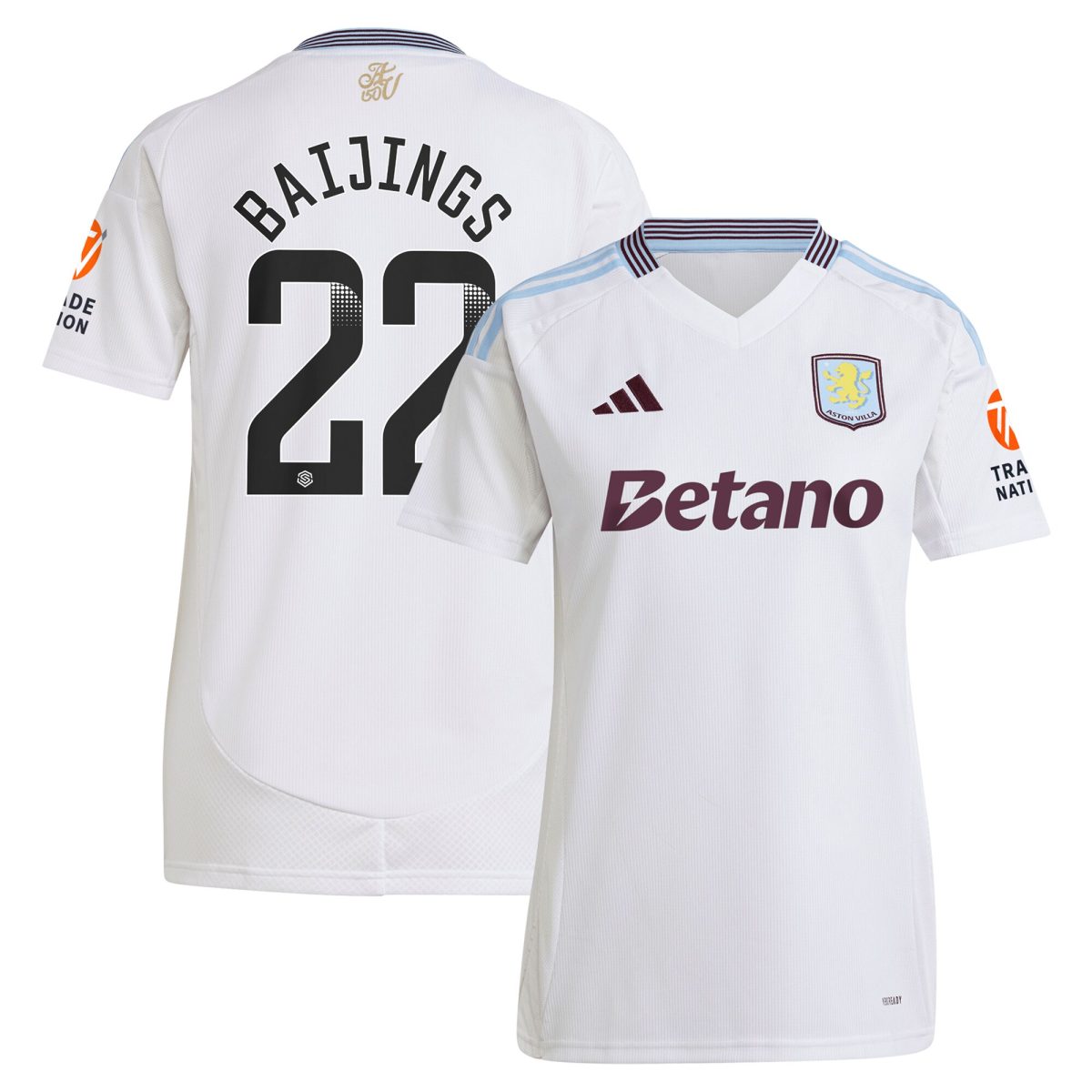aston villa wsl away shirt 2024-25 – womens with baijings 22 printing Collection | Official Aston Villa FC Gear Online