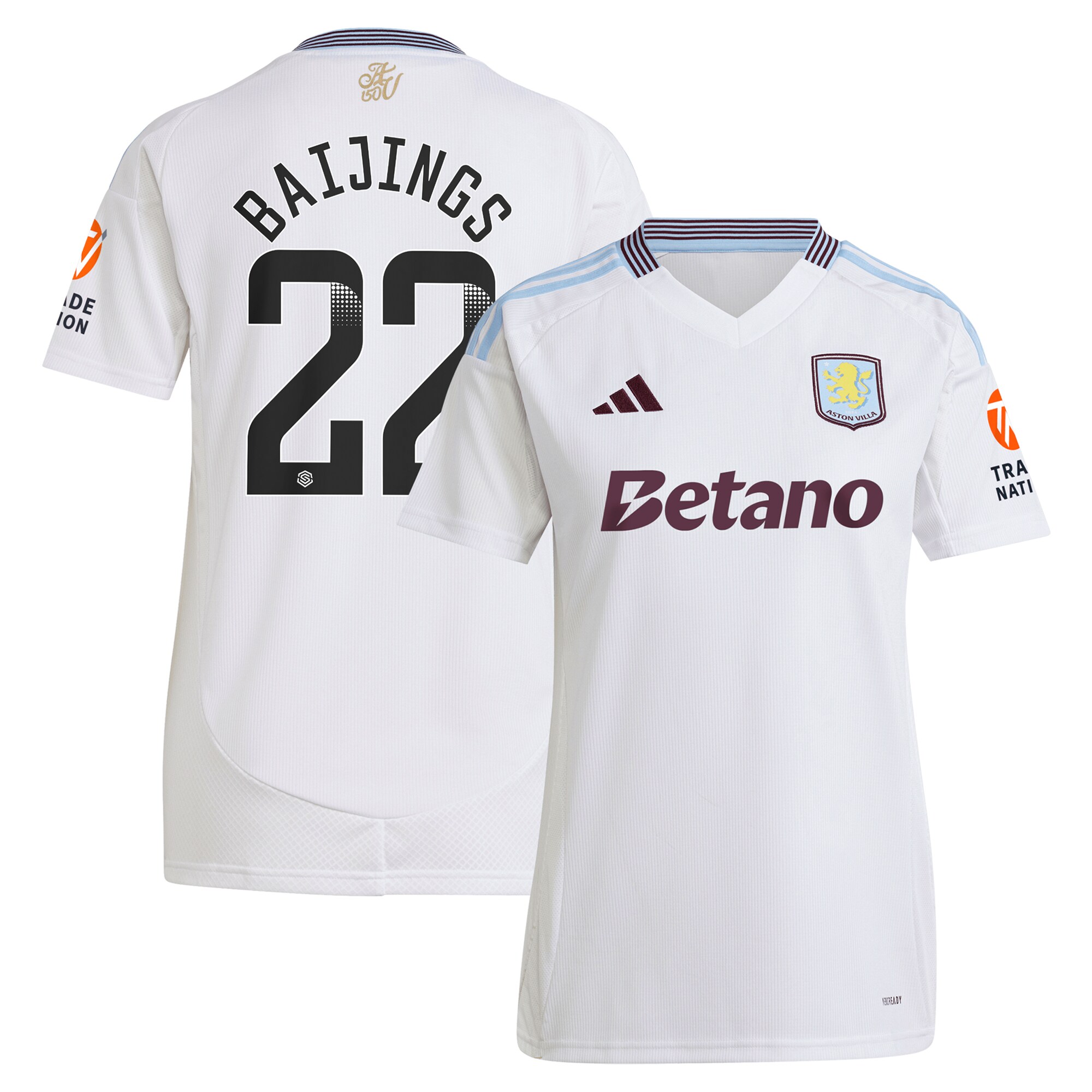 aston villa wsl away shirt 2024-25 – womens with baijings 22 printing Collection | Official Aston Villa FC Gear Online