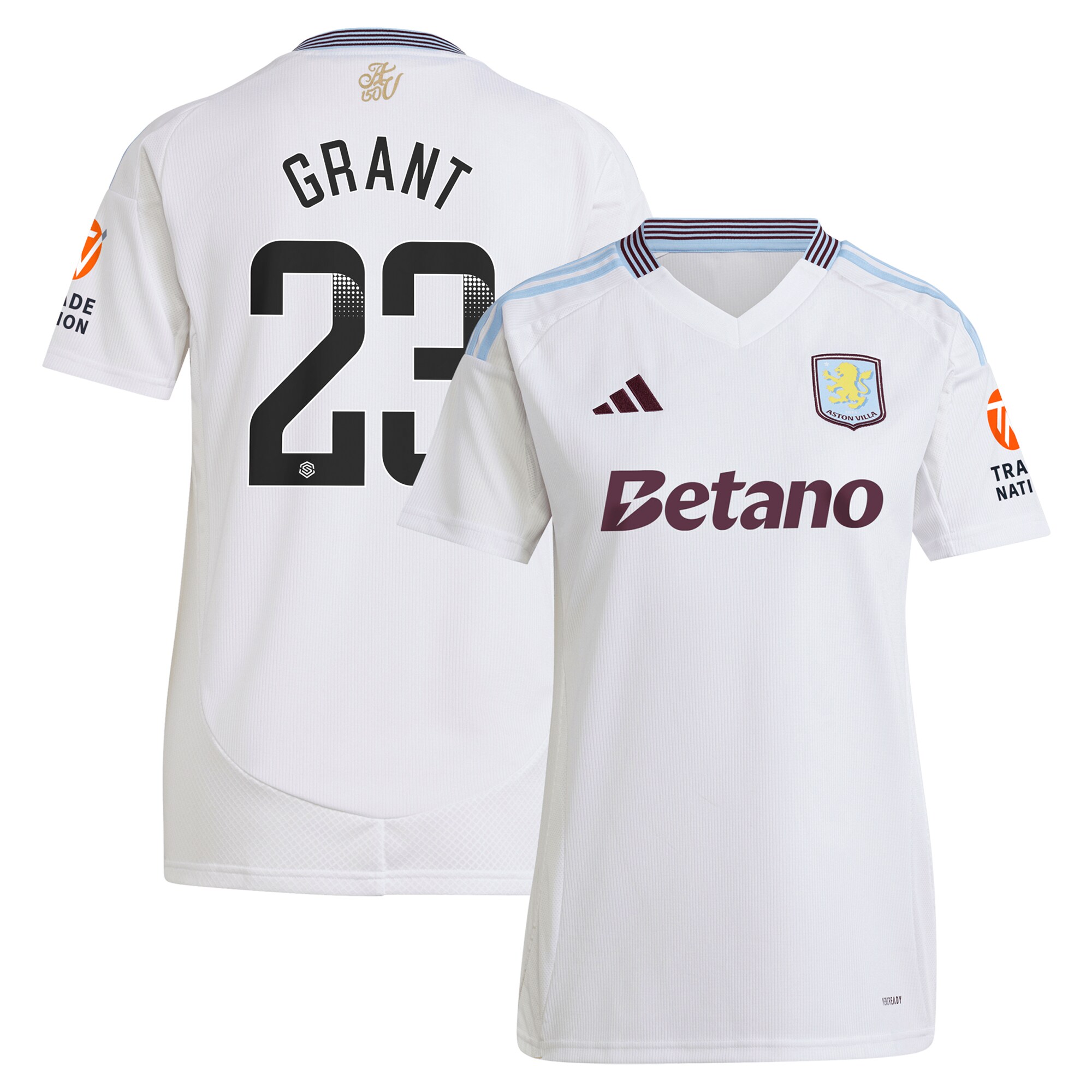 aston villa wsl away shirt 2024-25 – womens with grant 23 printing Collection | Official Aston Villa FC Gear Online