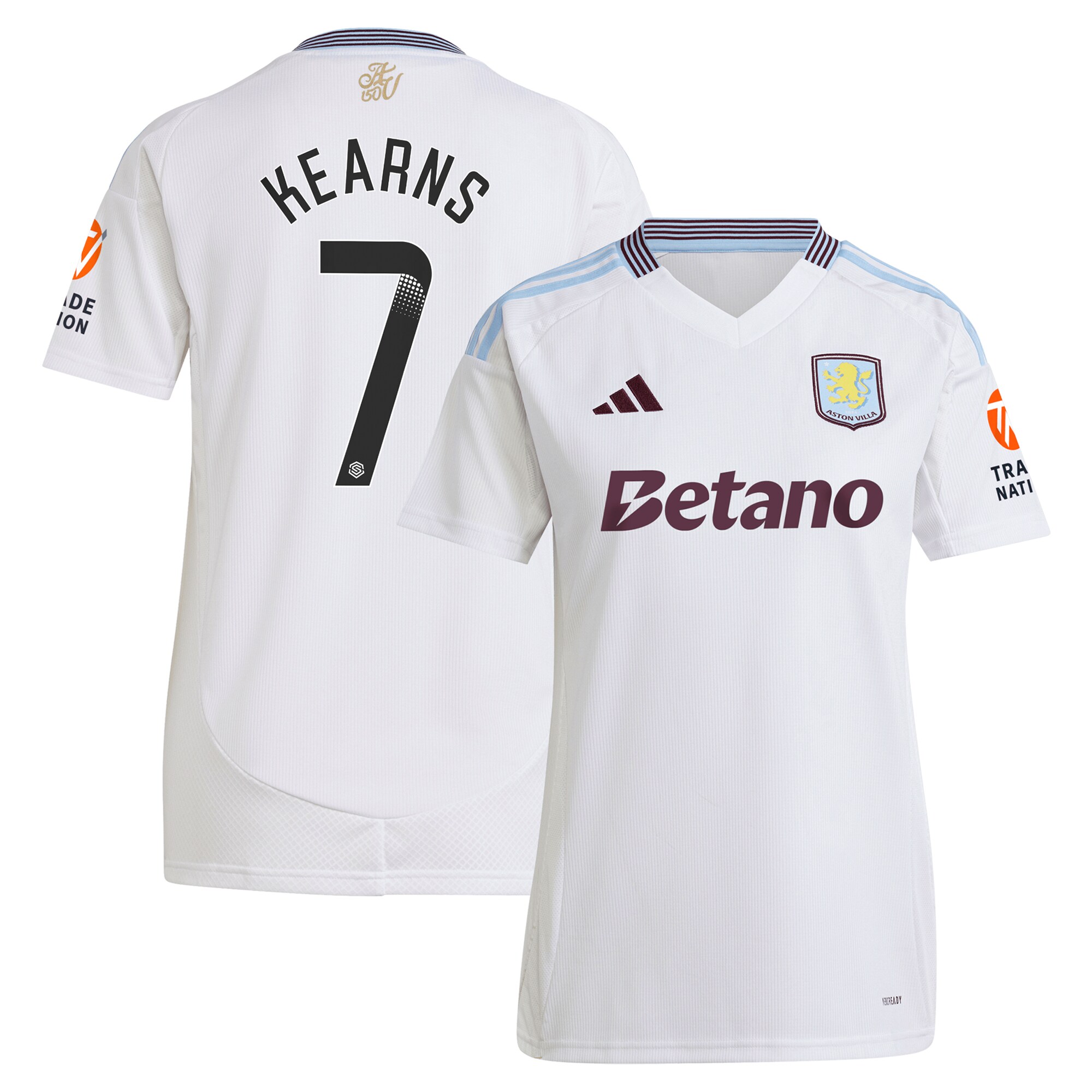 aston villa wsl away shirt 2024-25 – womens with kearns 7 printing Collection | Official Aston Villa FC Gear Online