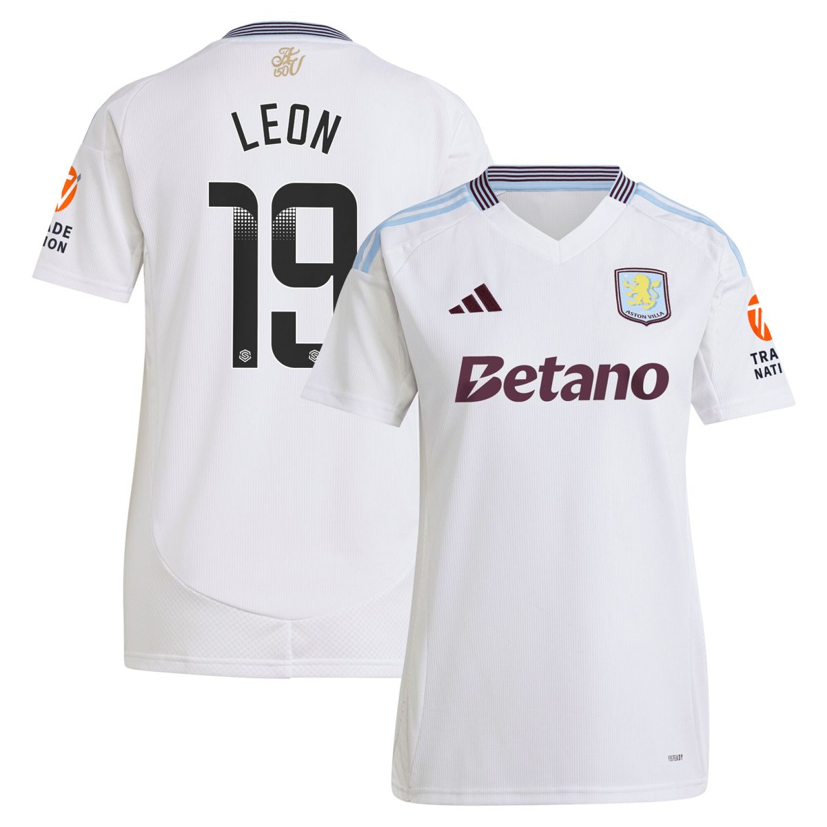 aston villa wsl away shirt 2024-25 – womens with leon 19 printing Collection | Official Aston Villa FC Gear Online