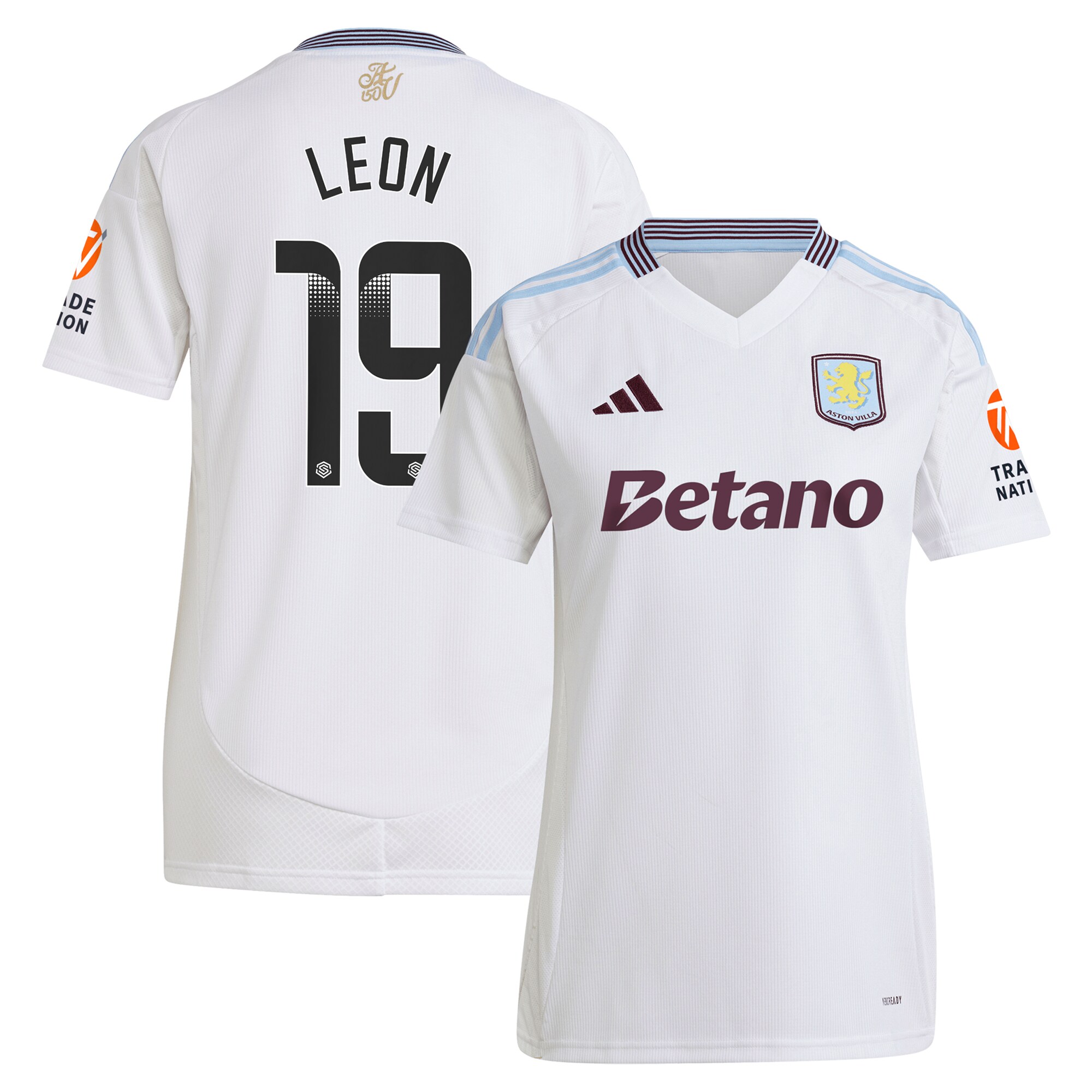 aston villa wsl away shirt 2024-25 – womens with leon 19 printing Collection | Official Aston Villa FC Gear Online