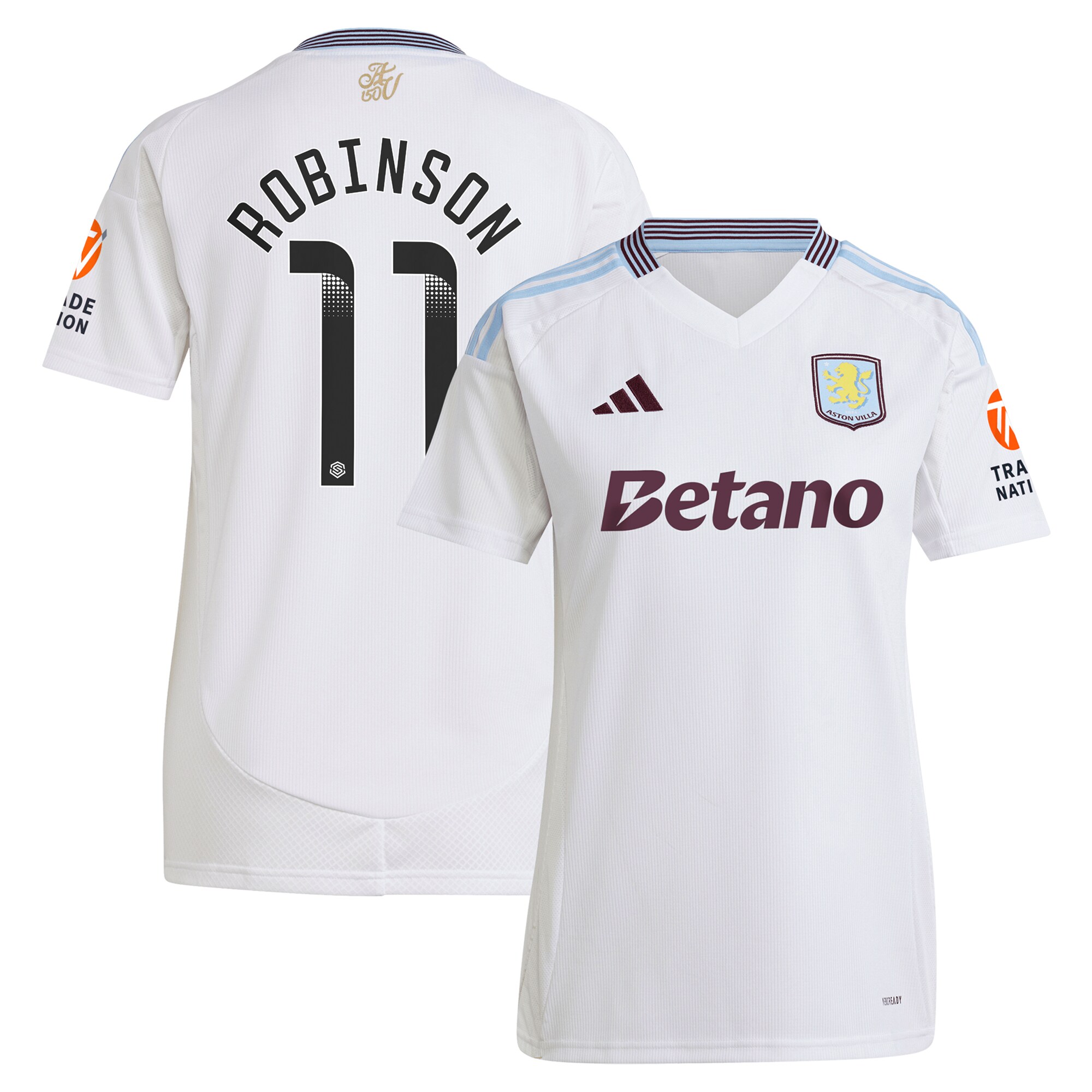 aston villa wsl away shirt 2024-25 – womens with robinson 11 printing Collection | Official Aston Villa FC Gear Online