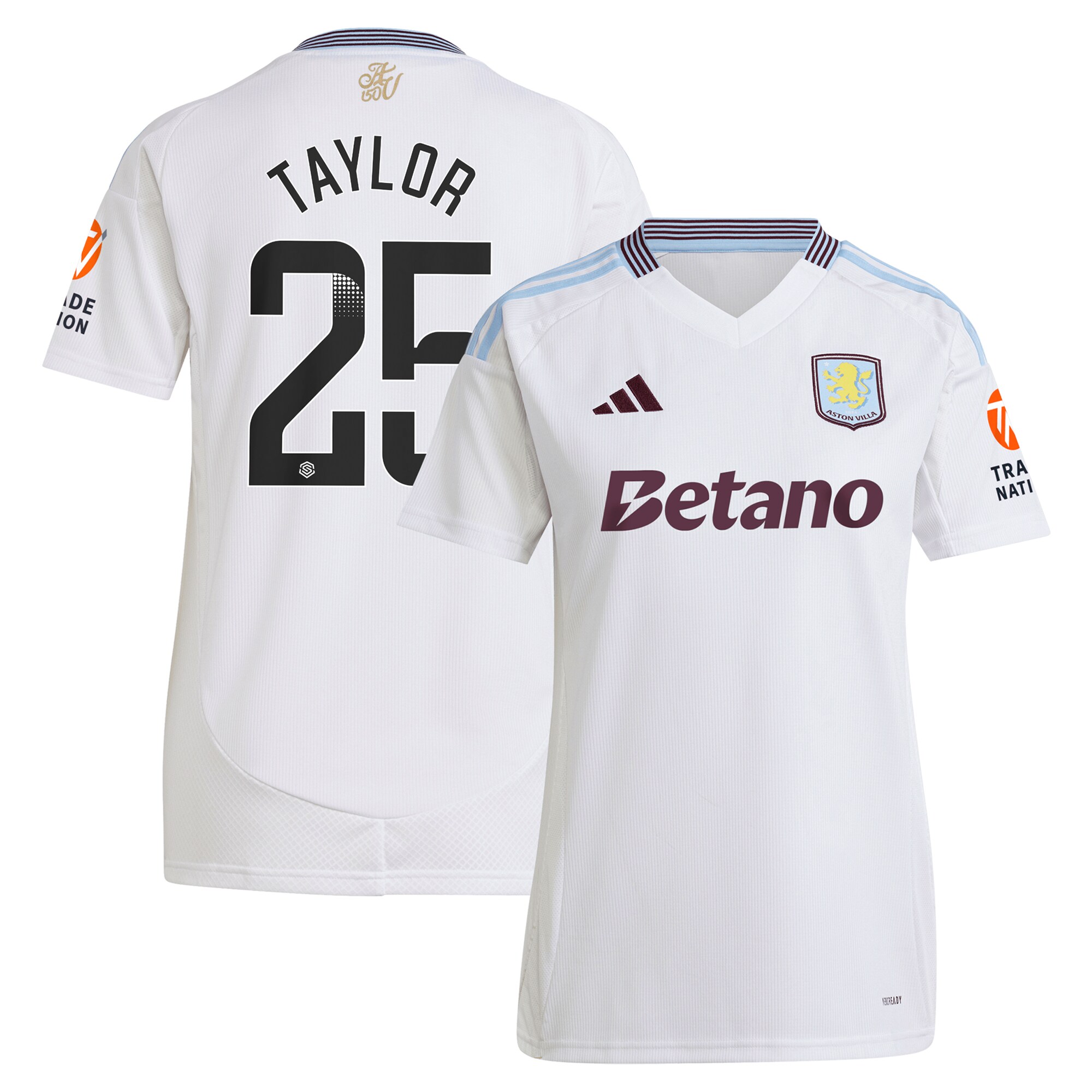 aston villa wsl away shirt 2024-25 – womens with taylor 25 printing Collection | Official Aston Villa FC Gear Online
