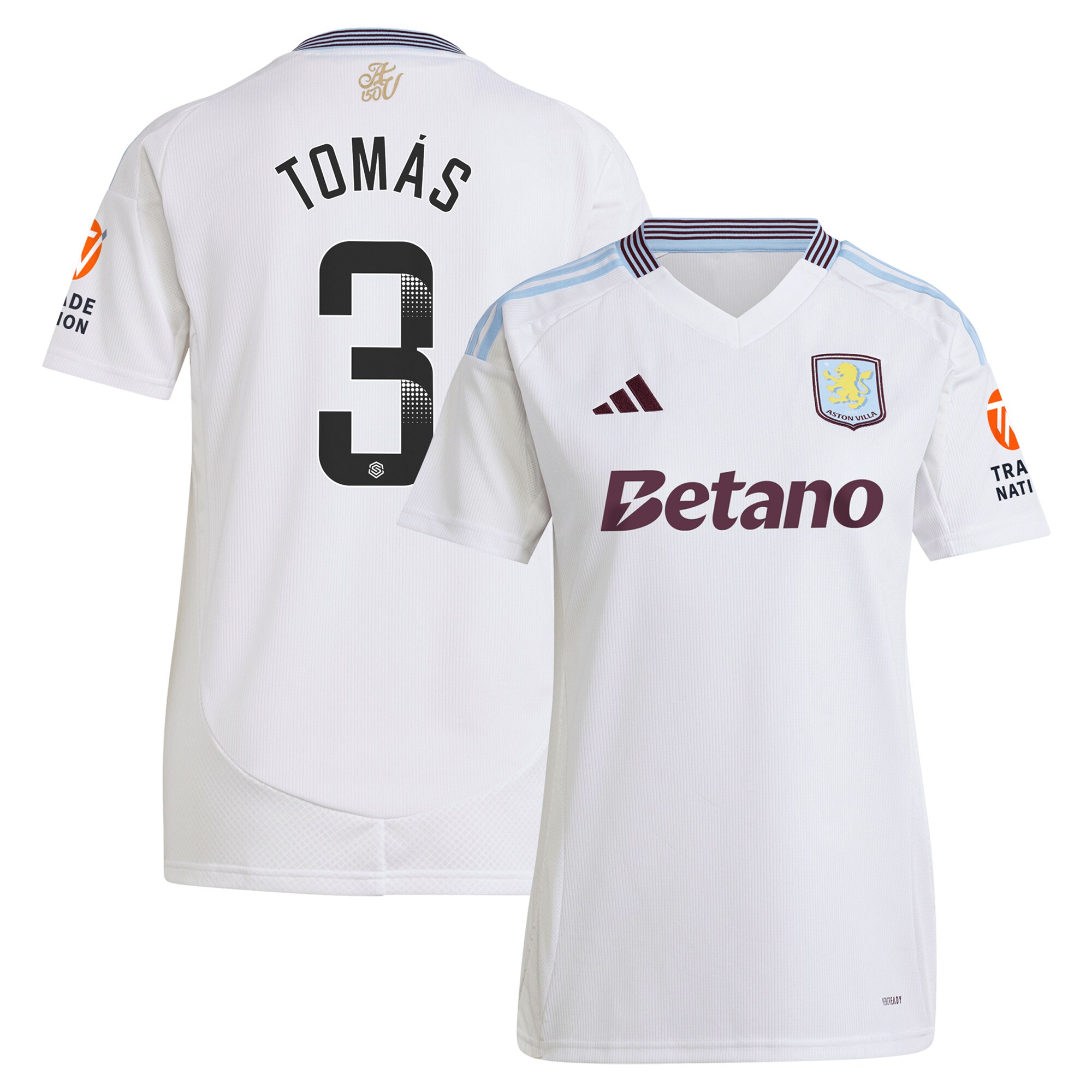 aston villa wsl away shirt 2024-25 – womens with tomás 3 printing Collection | Official Aston Villa FC Gear Online